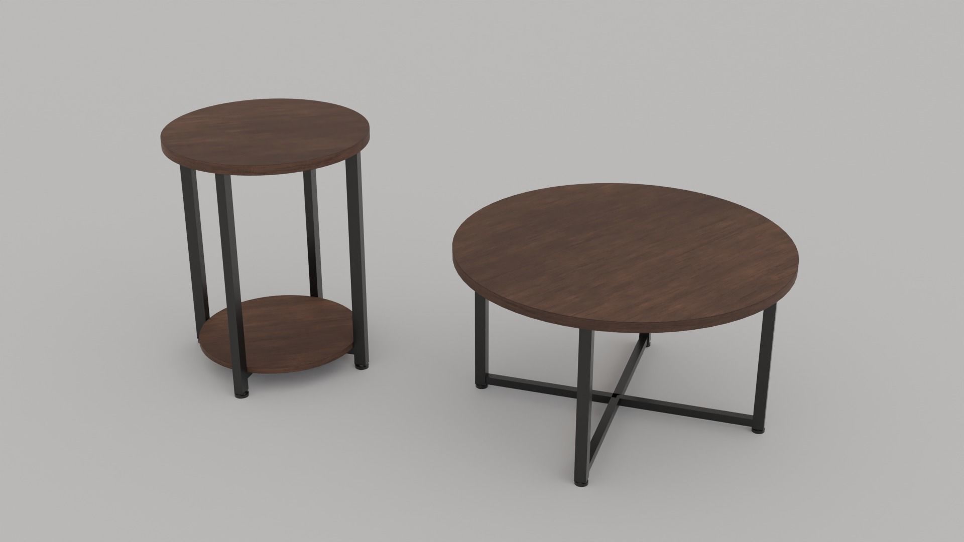 LowPoly Coffee Table Pack GameReady Asset Low-poly 3D model_3