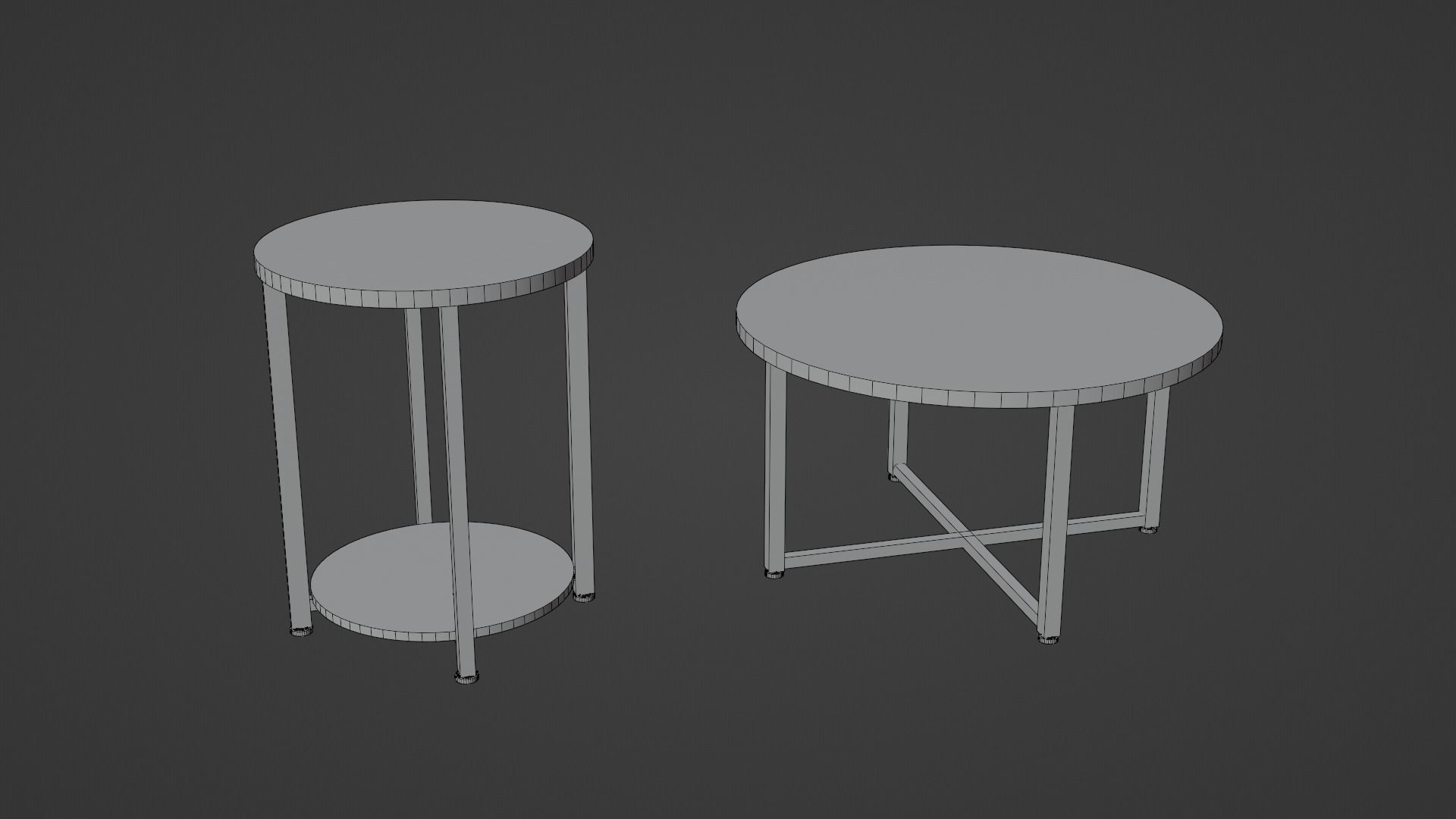 LowPoly Coffee Table Pack GameReady Asset Low-poly 3D model_9