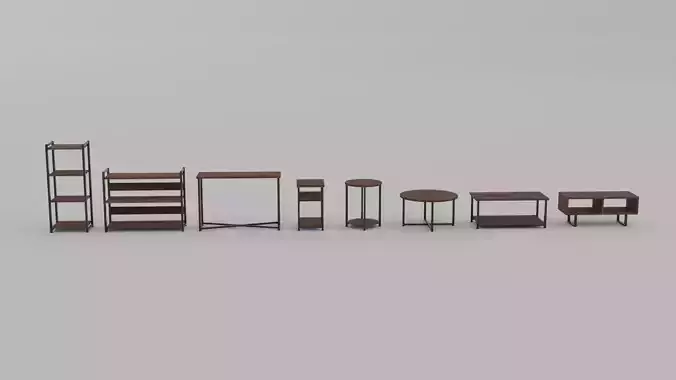LowPoly Coffee Table Pack GameReady Asset