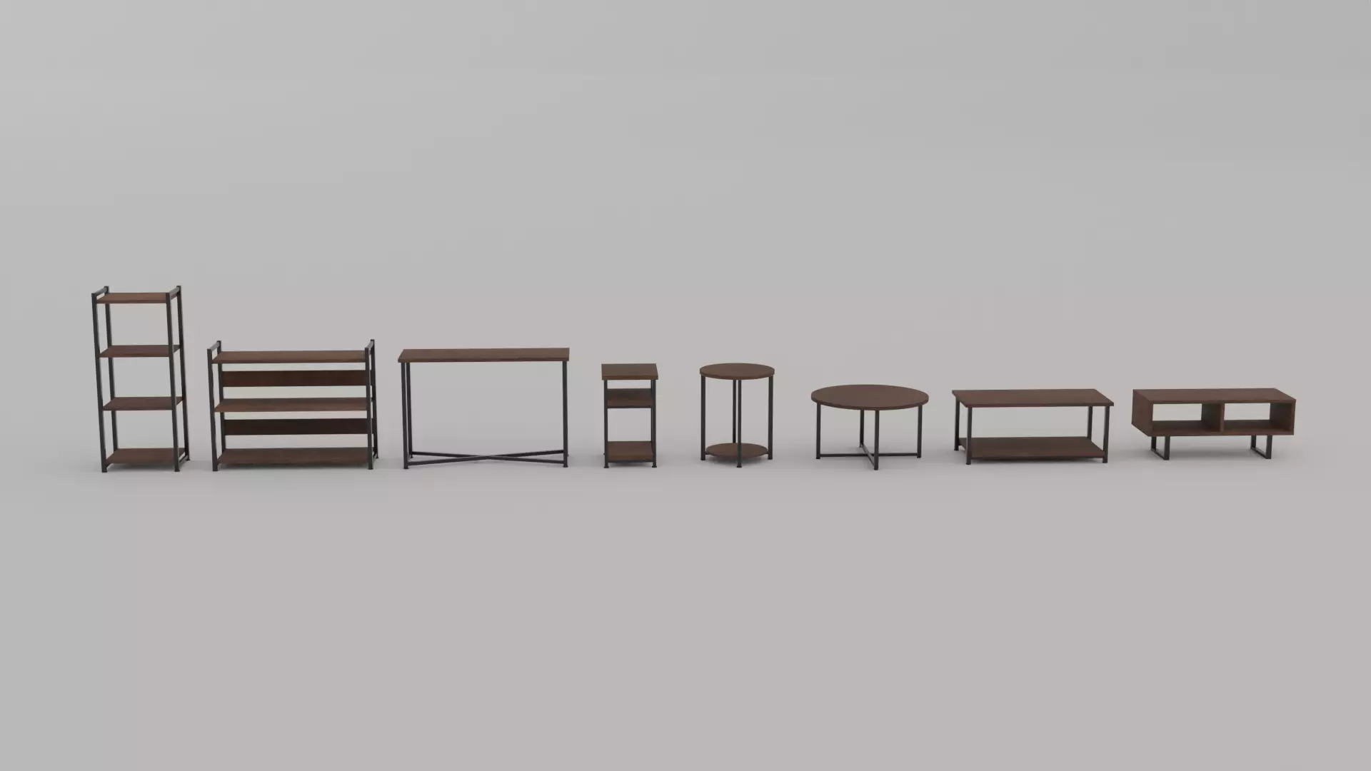 LowPoly Coffee Table Pack GameReady Asset Low-poly 3D model_0