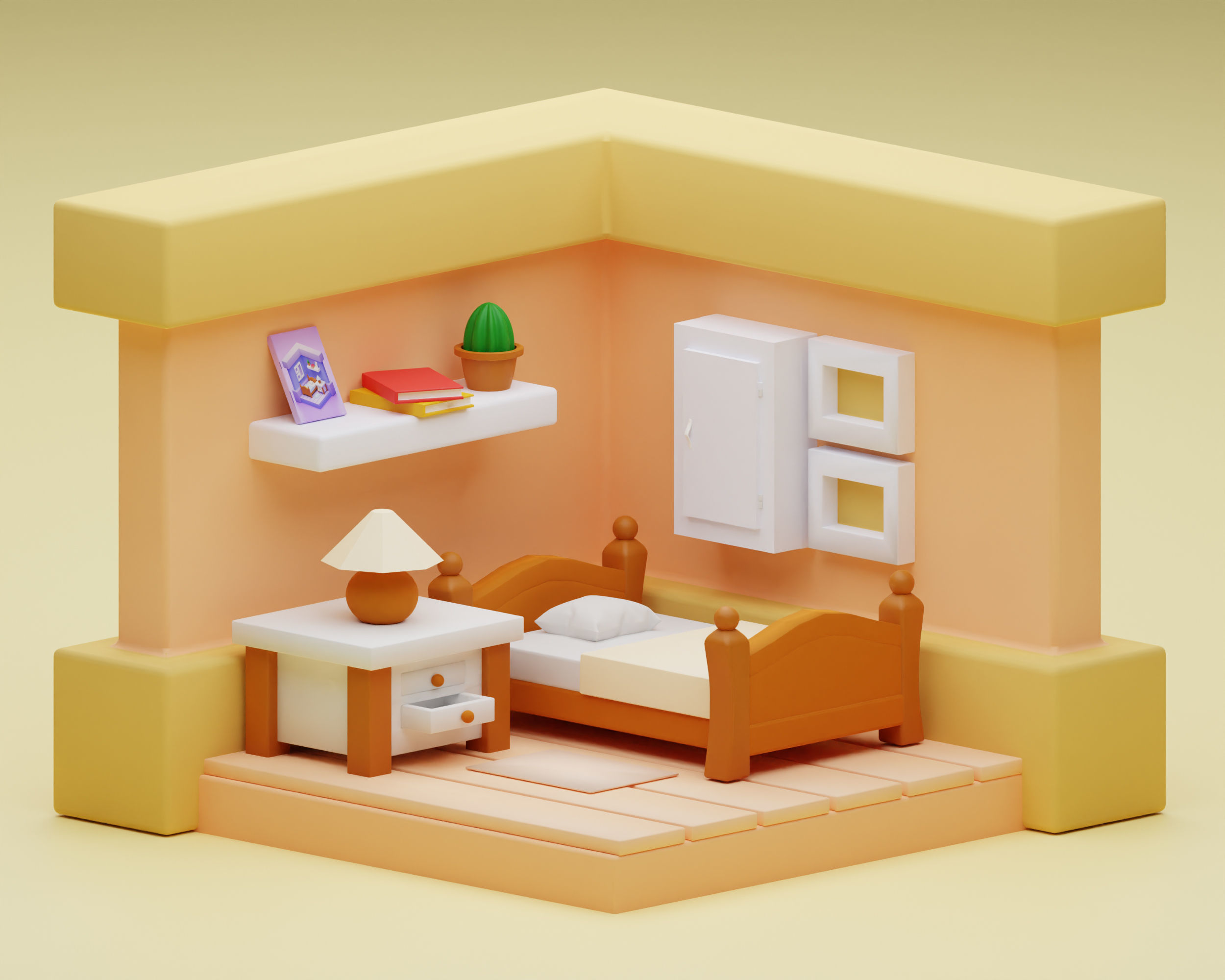 Isometric Room 3d Model Free Vr Ar Low Poly 3d Model Cgtrader
