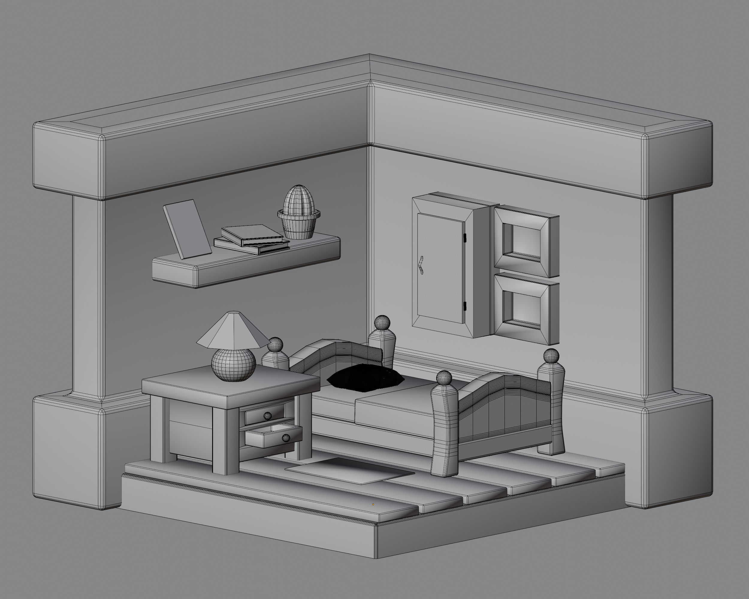 Isometric Room 3d Model Free Vr Ar Low Poly 3d Model Cgtrader