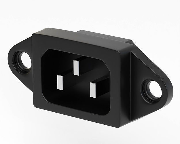 IEC C14 AC Power Connector 3D model