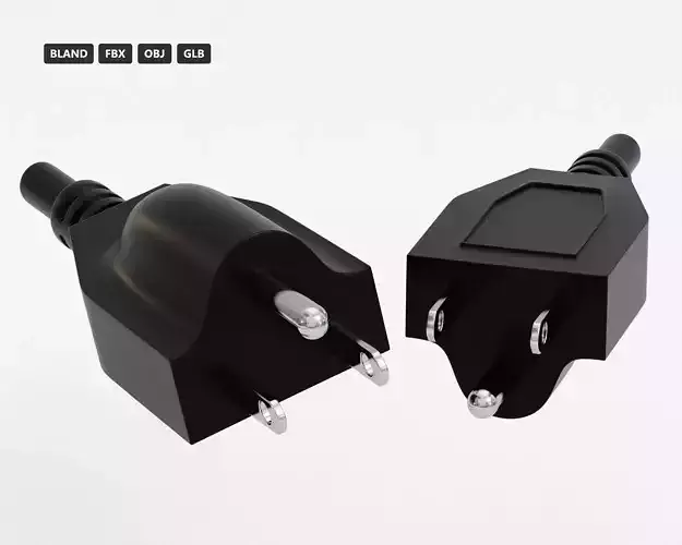 NEMA 5-15 US electrical plugs Low-poly 3D model Low-poly 3D model