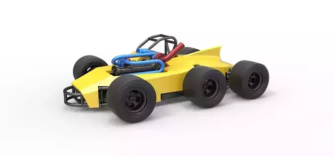 Concept race car with 6 wheels Scale 1 to 25
