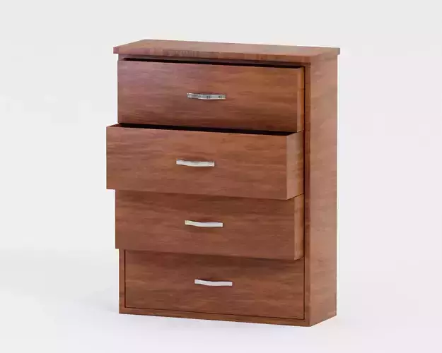 Wooden Wardrobe Low-poly 3D model