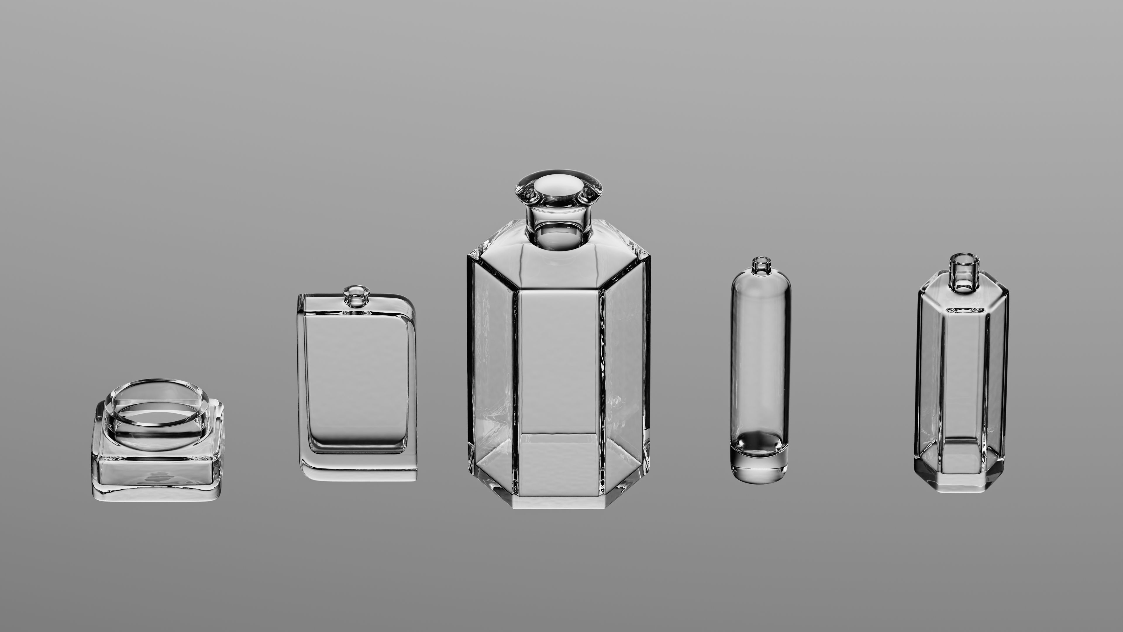 5 Standard Cosmetic Bottles 3D model_2