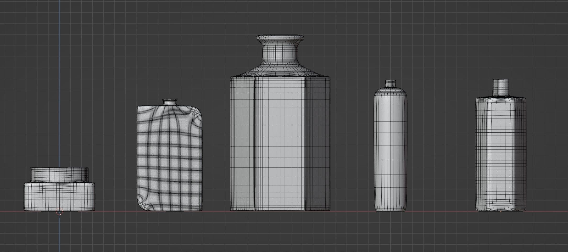 5 Standard Cosmetic Bottles 3D model_4