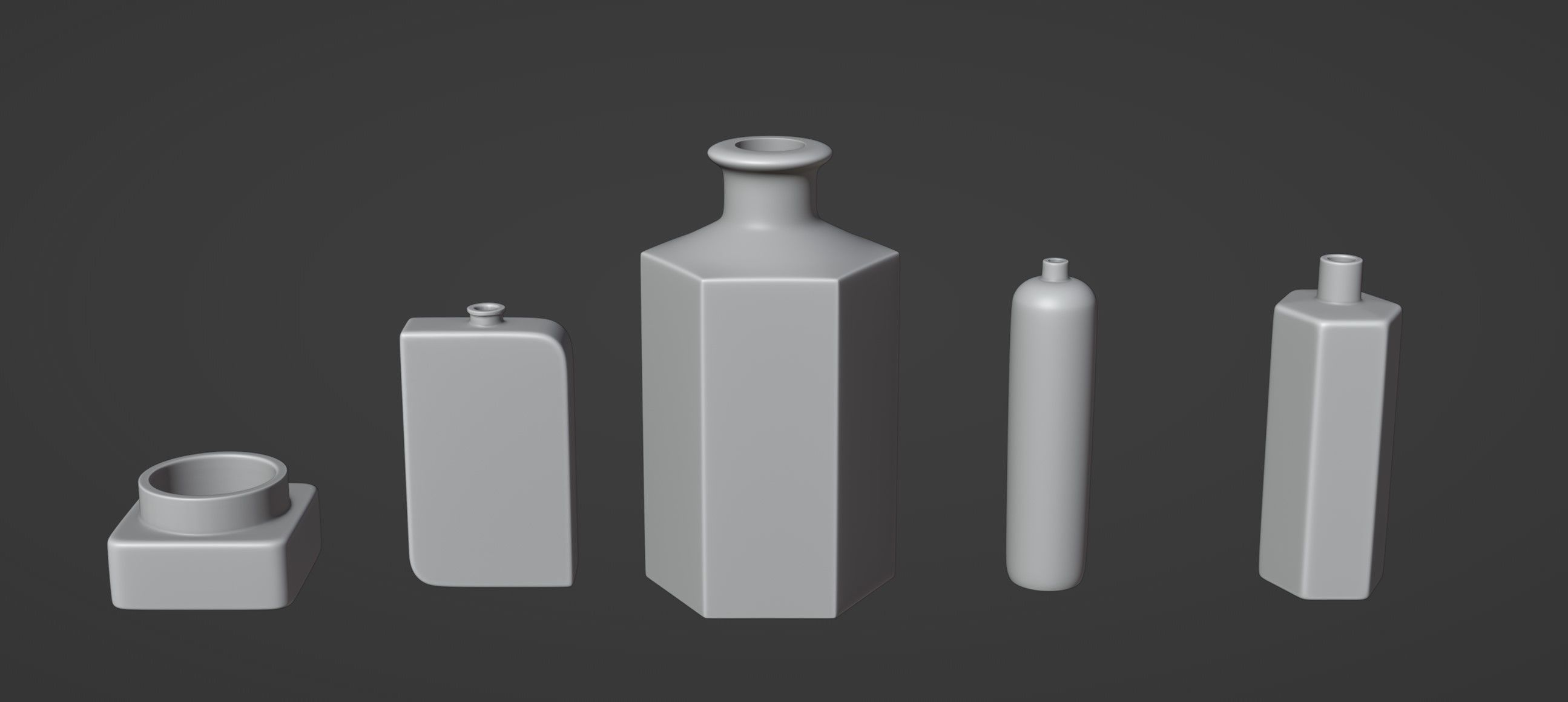 5 Standard Cosmetic Bottles 3D model_3