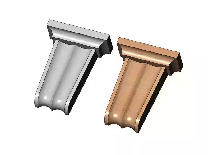 Carved flutes tapered Colonial decorative corbel and bracket