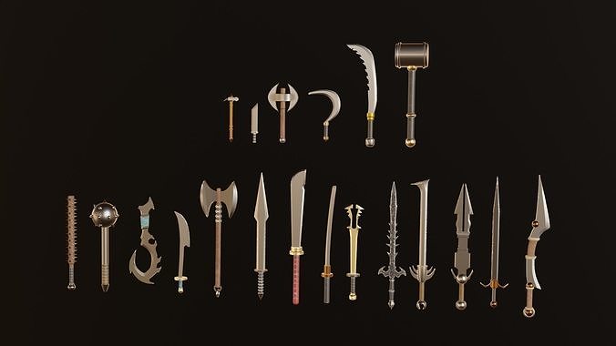  collection of swords Low-poly 3D model