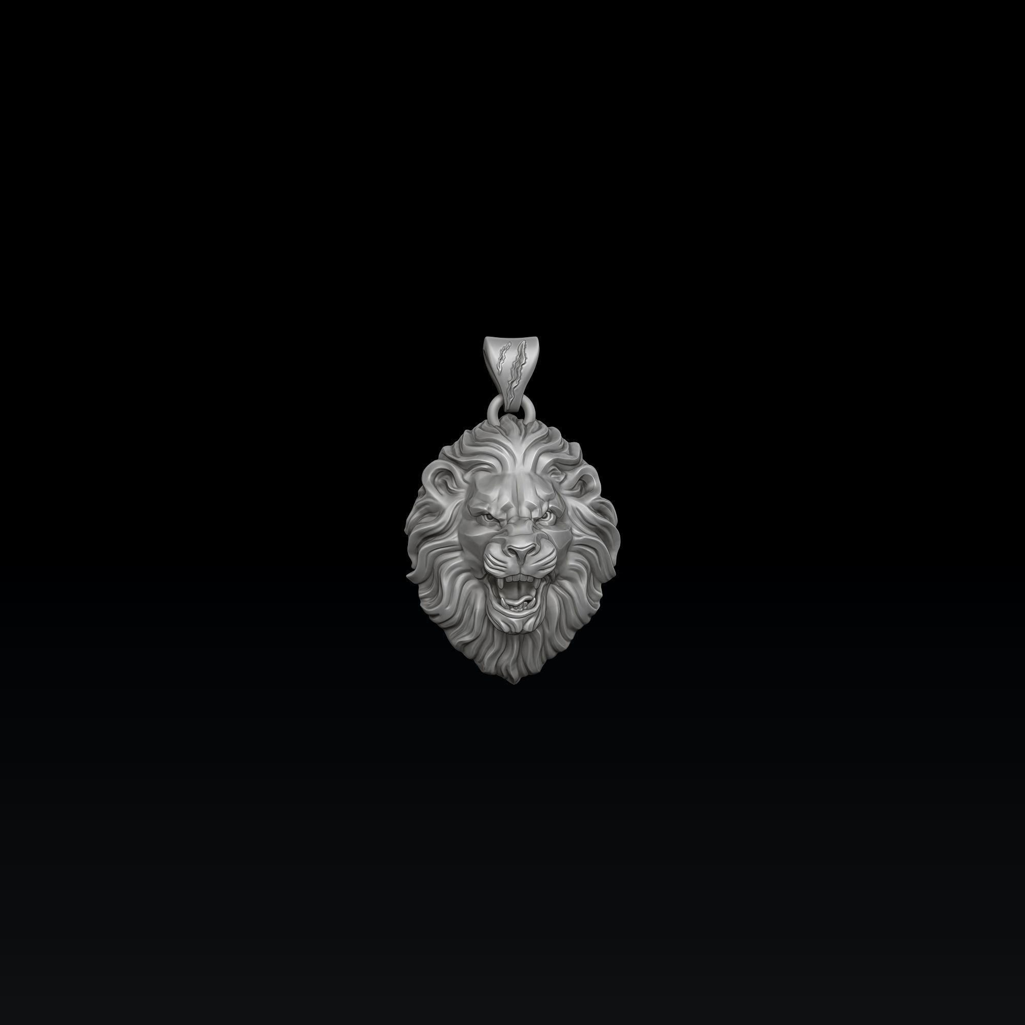 Lion Pendant 3D print model_4