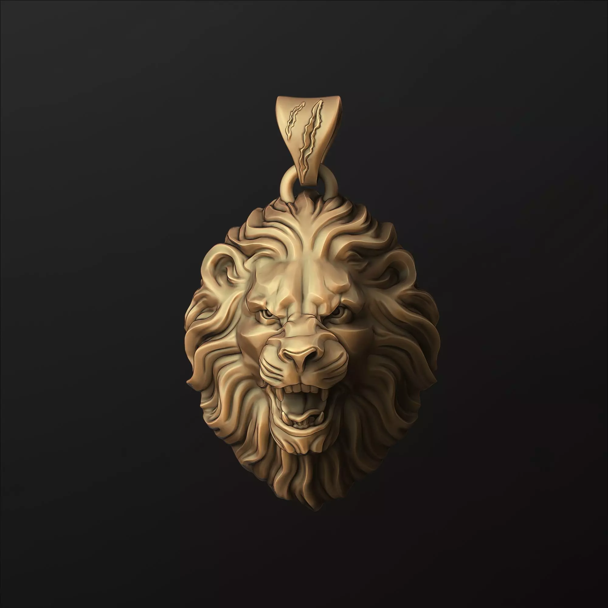 Lion Pendant 3D print model_0