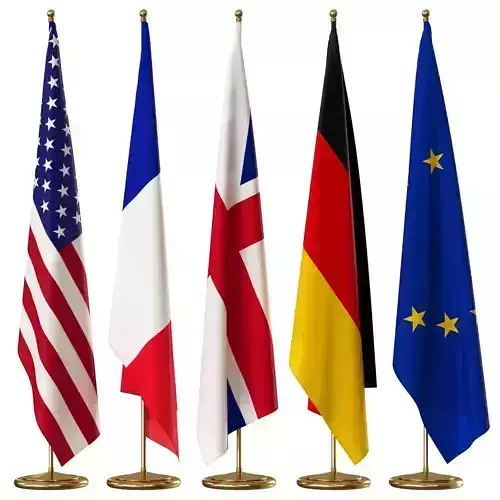 Flag set 3 UPD 3D model