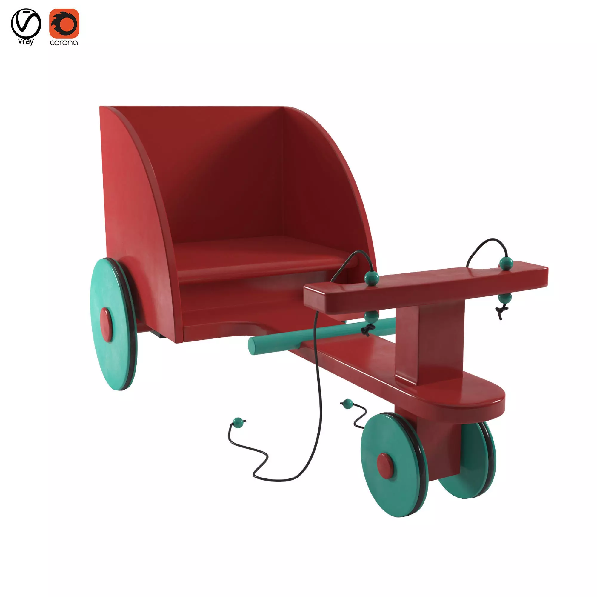 tricycle Low-poly 3D model