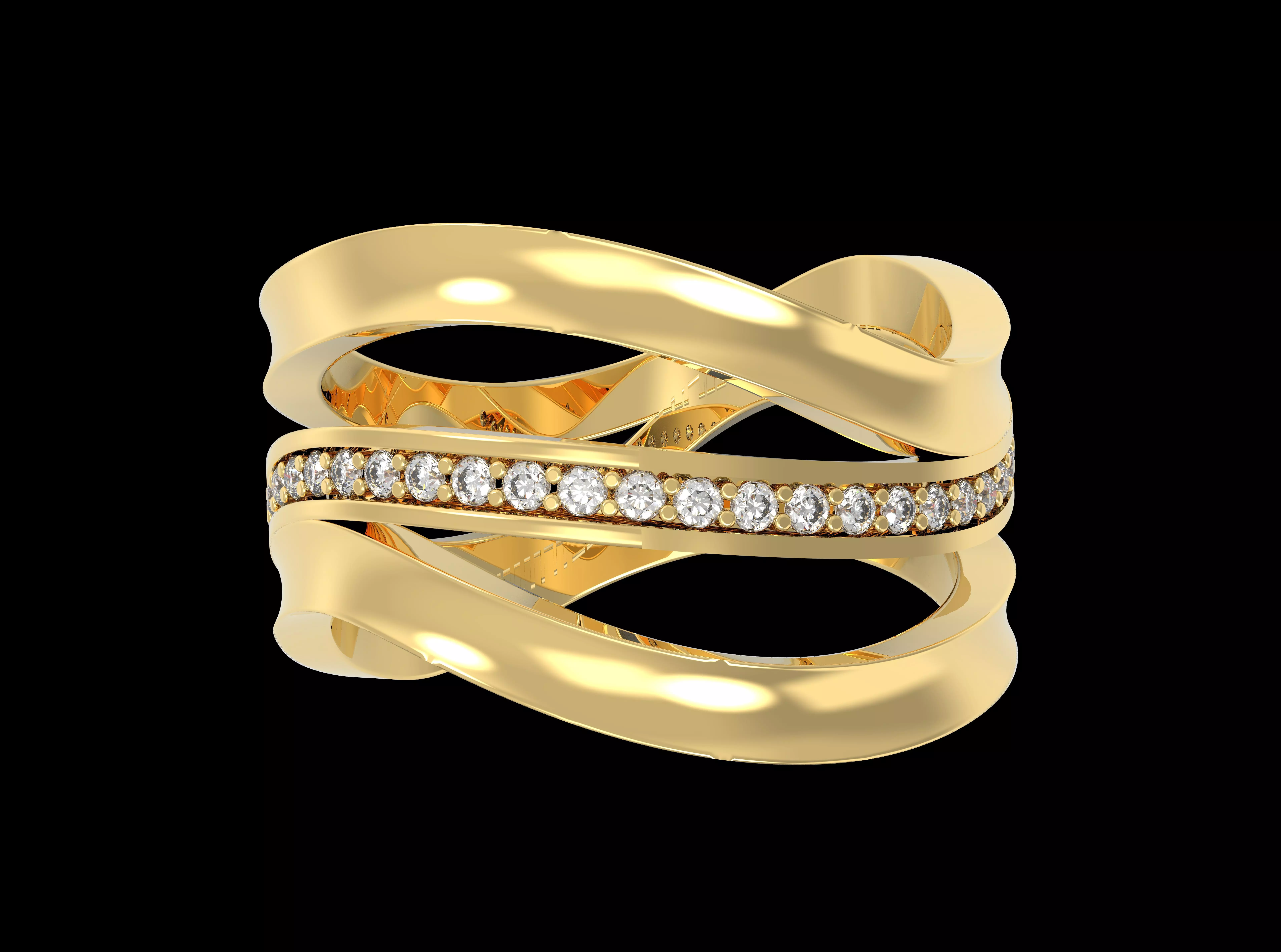 Fashion Twisted Rope ring ready for printing stl format 3D print model
