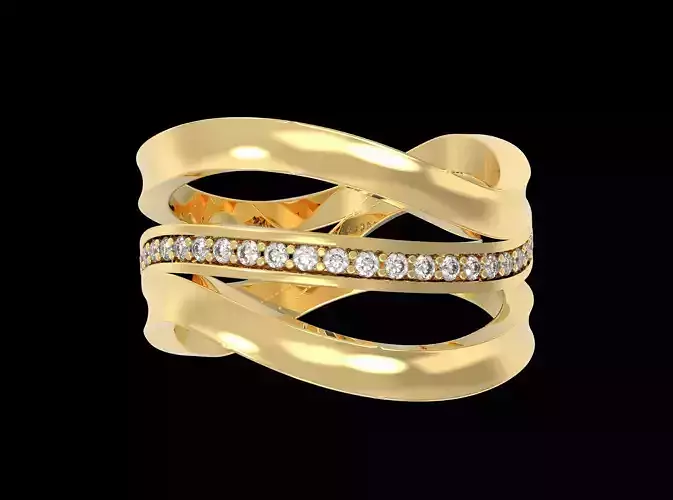 Fashion Twisted Rope ring  ready for printing stl format 3D print model