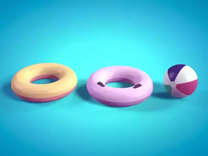 Inflatable Pool toys Low-poly 3D model