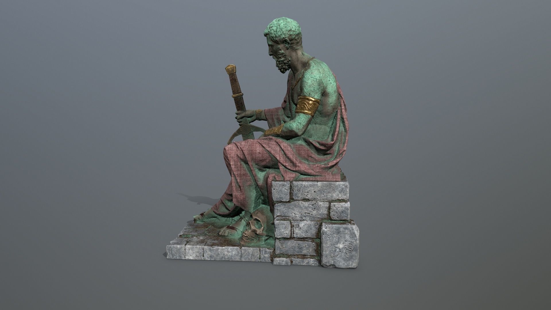 statue 2 Low-poly 3D model_5