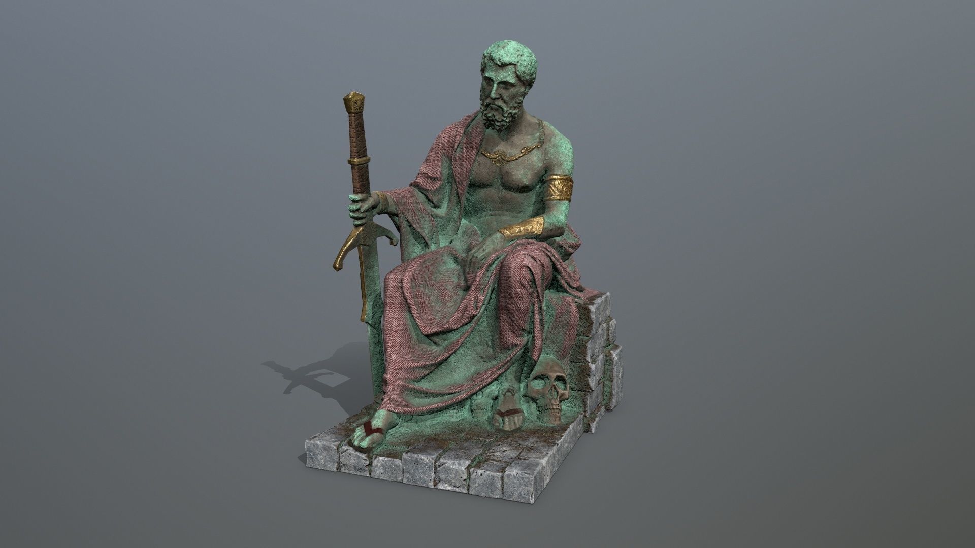 statue 2 Low-poly 3D model_3