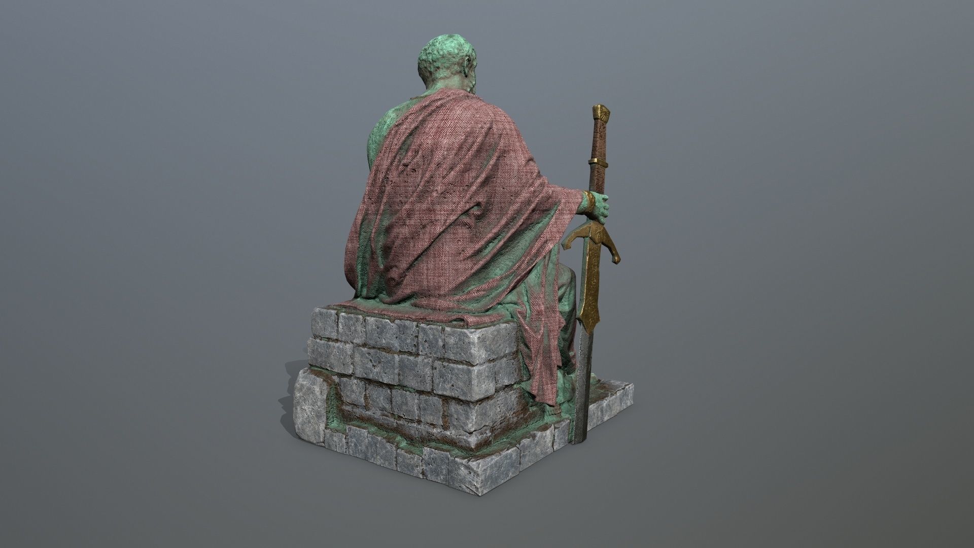 statue 2 Low-poly 3D model_8