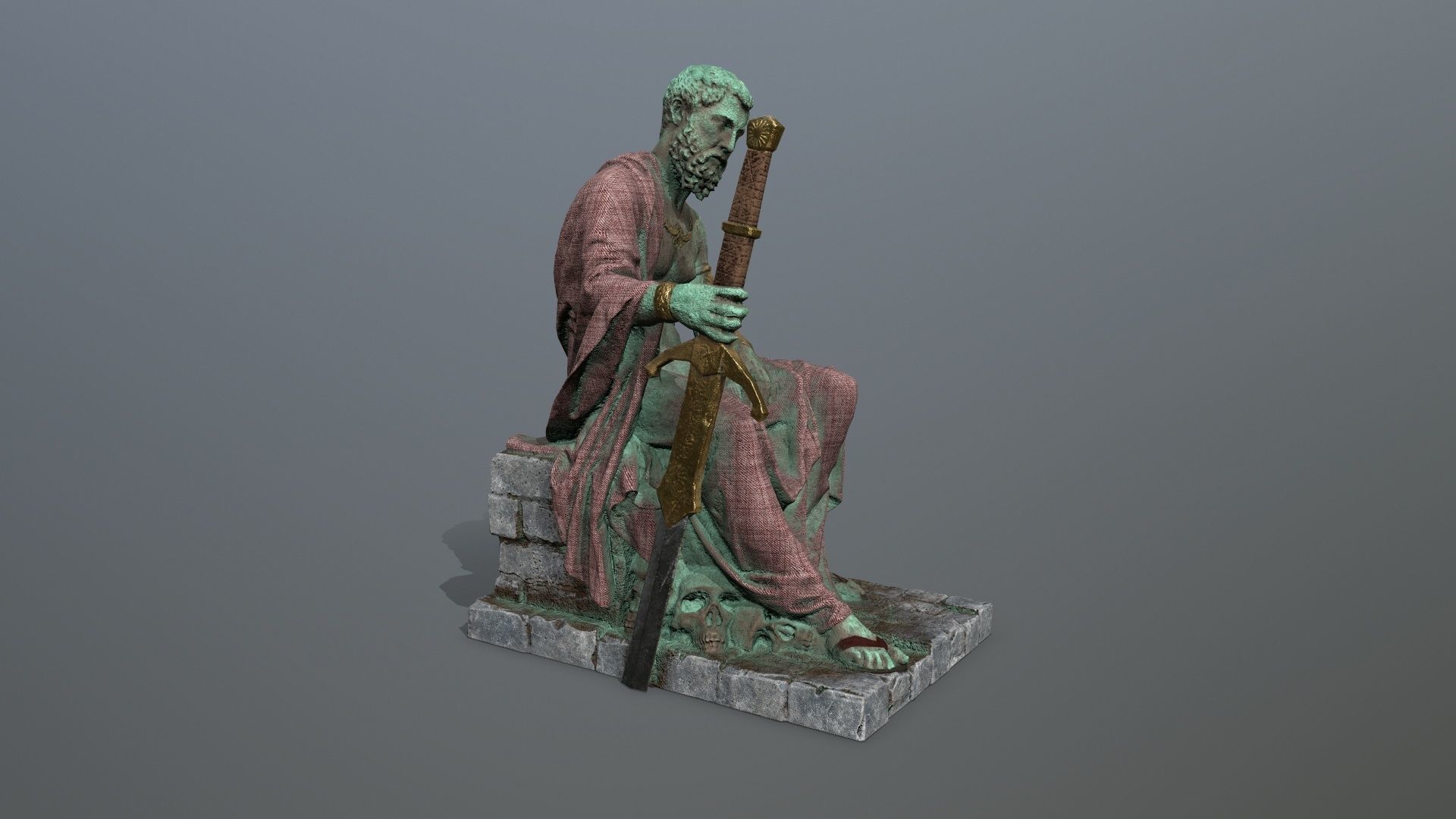 statue 2 Low-poly 3D model_10