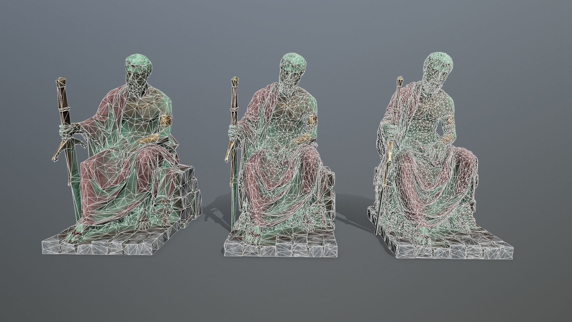 statue 2 Low-poly 3D model_14