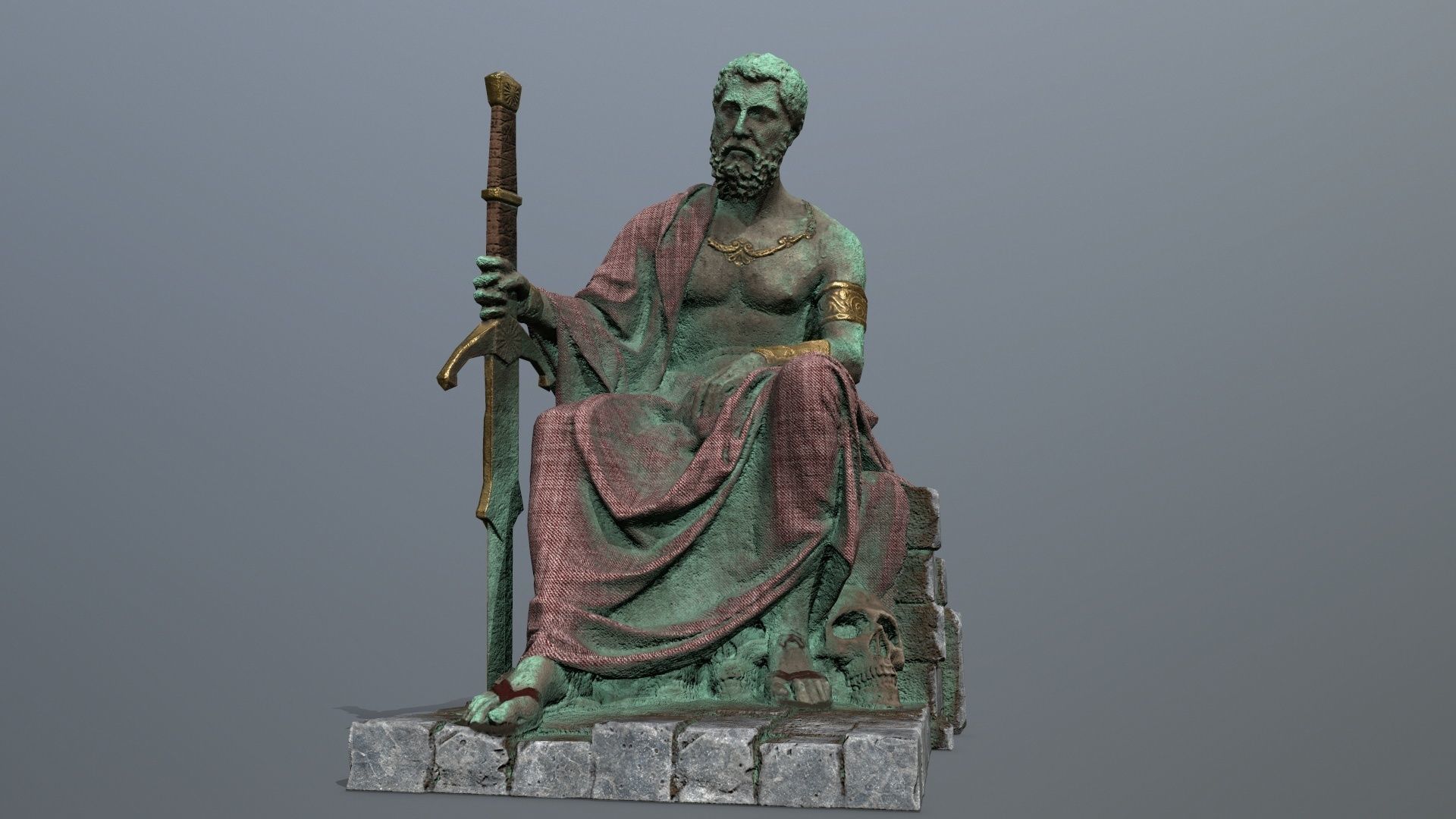 statue 2 Low-poly 3D model_1