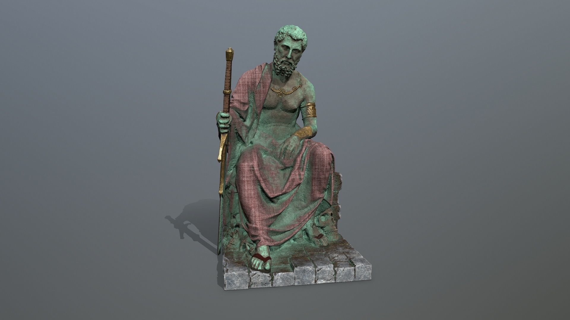 statue 2 Low-poly 3D model_11