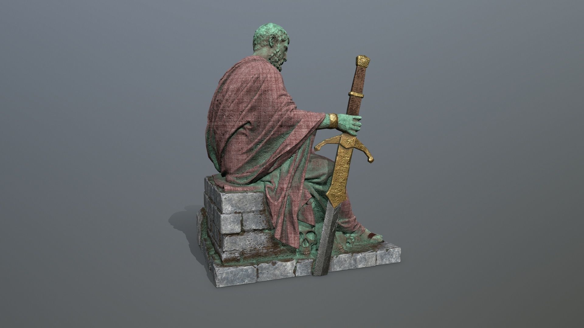statue 2 Low-poly 3D model_9