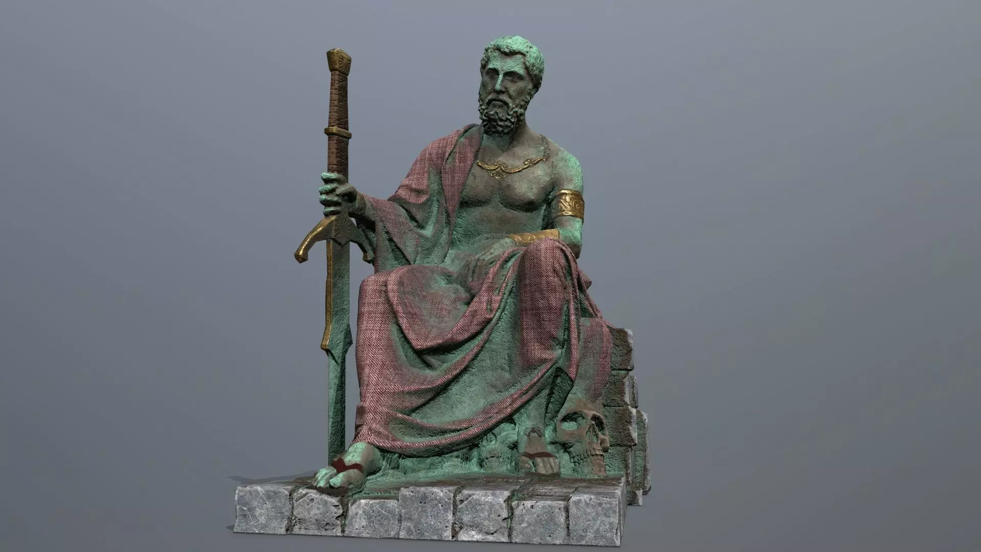 statue 2 Low-poly 3D model_0