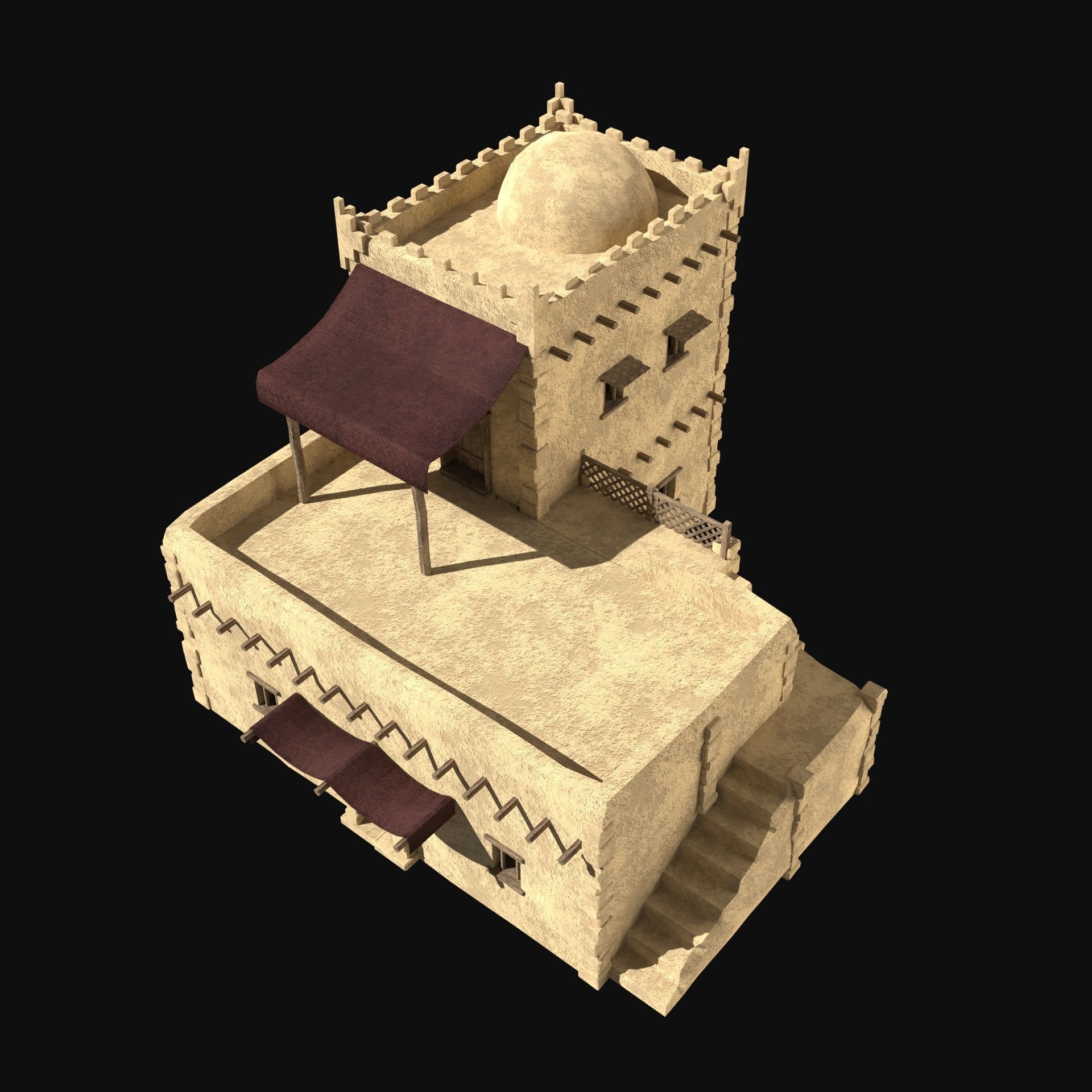 DESERT ARAB ANCIENT EGYPT TURKEY SUMER BABYLON HOUSE COLLECTION Low-poly 3D model_32