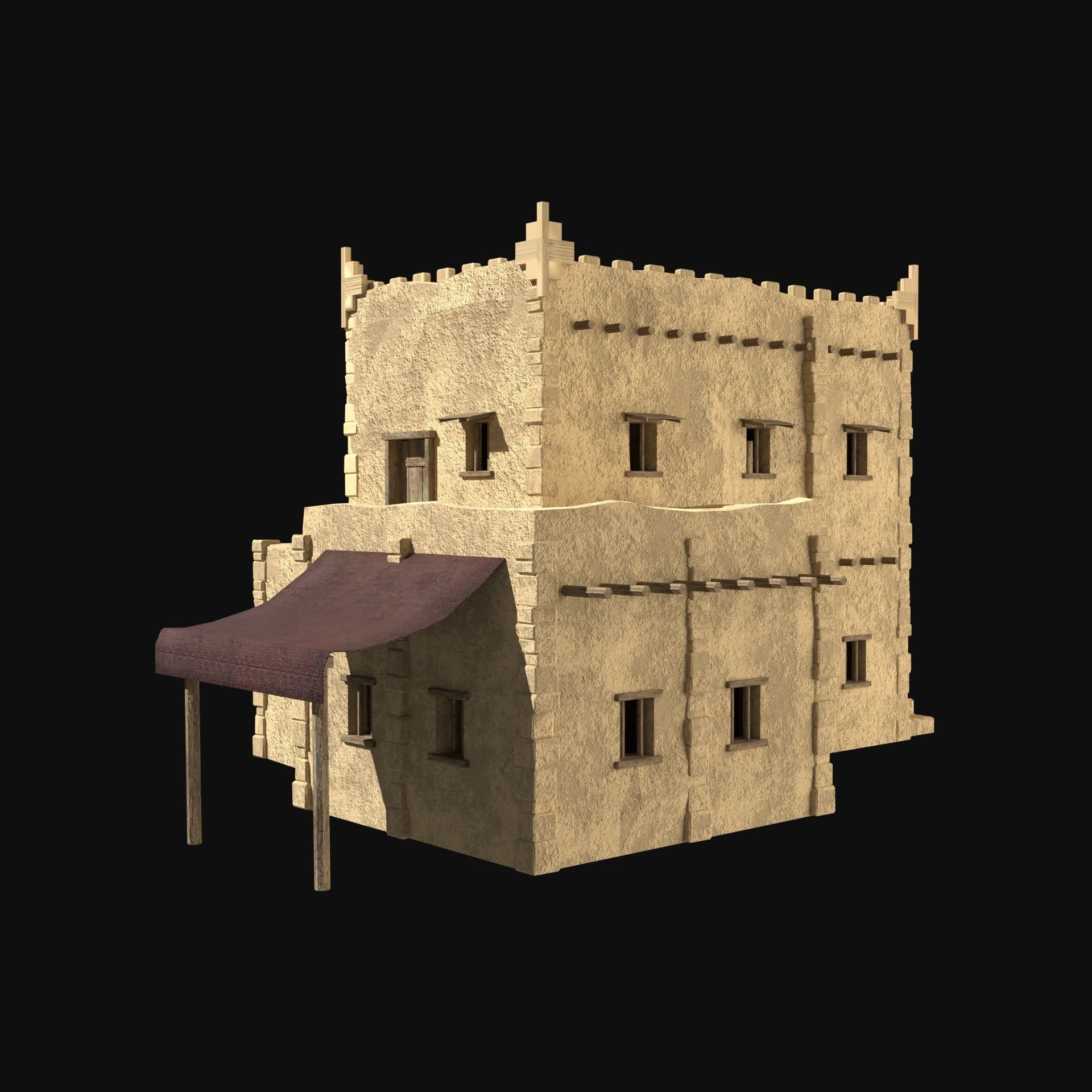 DESERT ARAB ANCIENT EGYPT TURKEY SUMER BABYLON HOUSE COLLECTION Low-poly 3D model_6