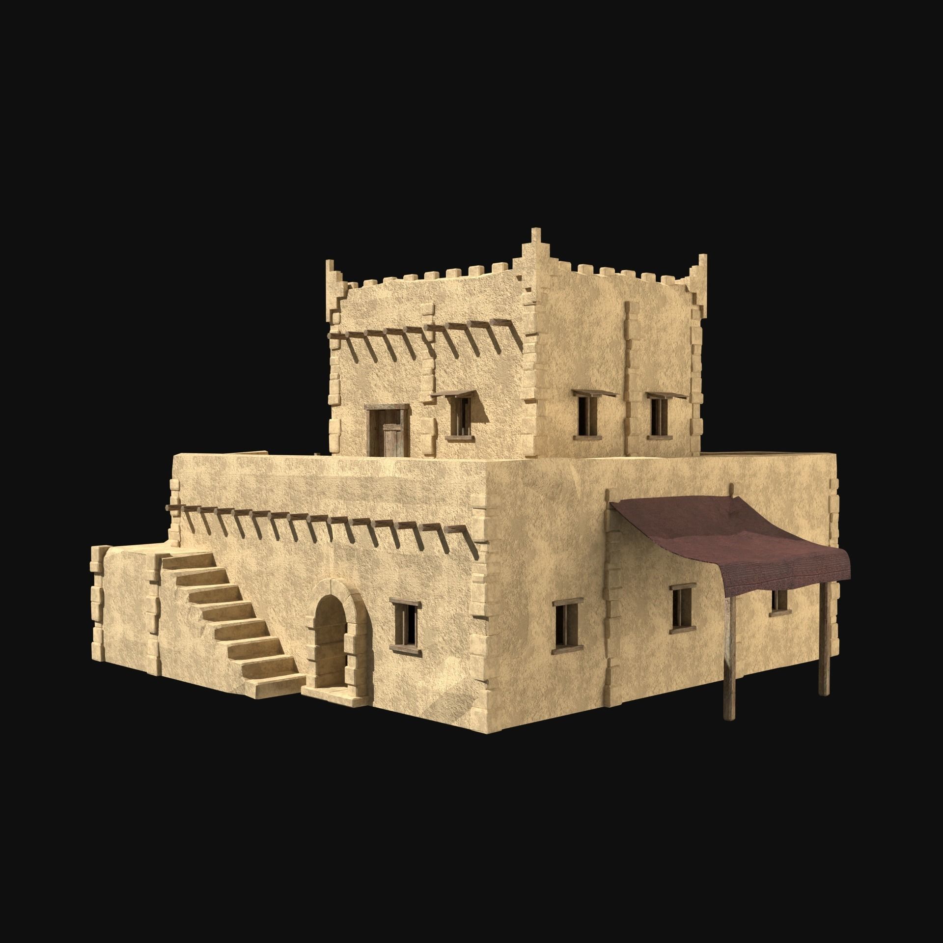 DESERT ARAB ANCIENT EGYPT TURKEY SUMER BABYLON HOUSE COLLECTION Low-poly 3D model_23