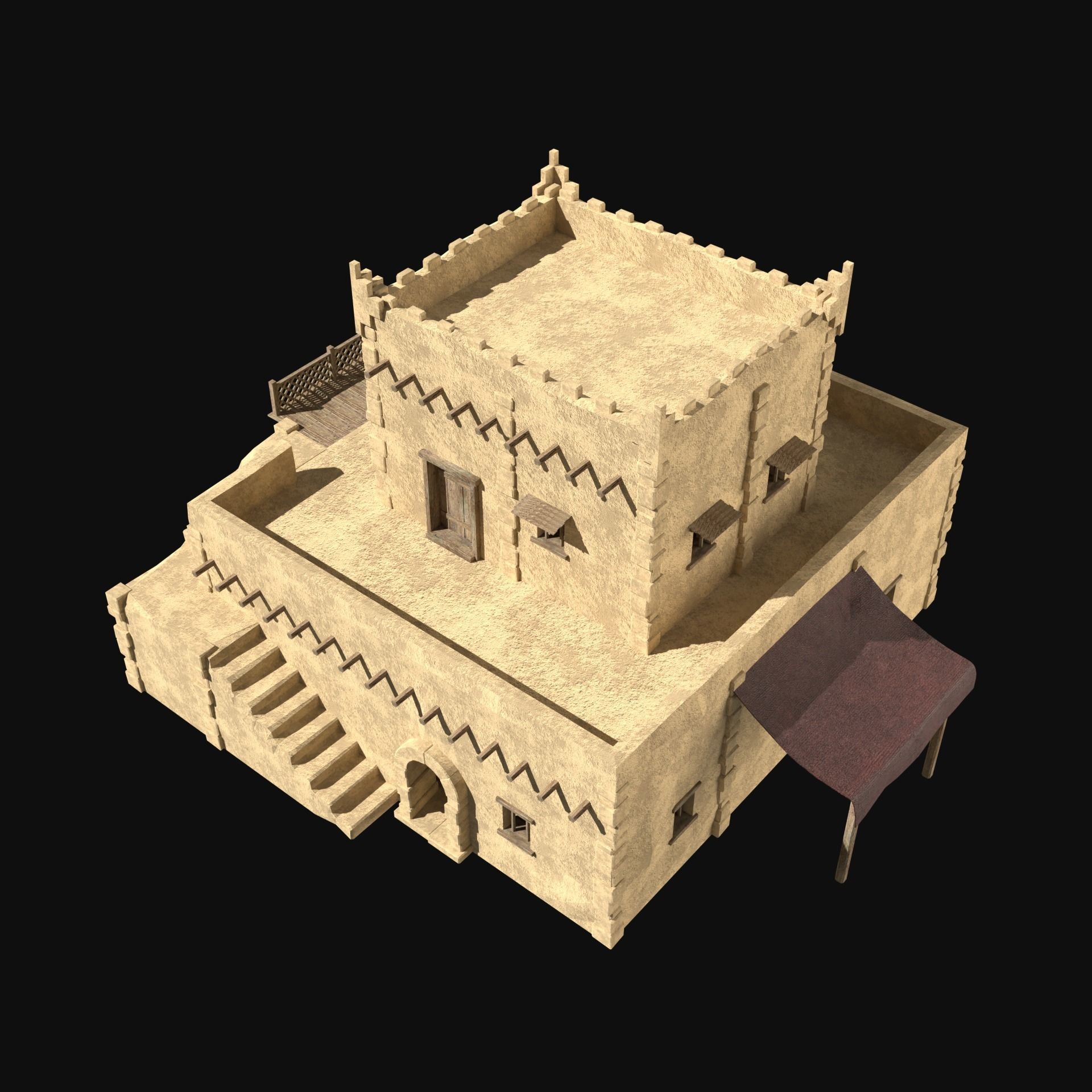 DESERT ARAB ANCIENT EGYPT TURKEY SUMER BABYLON HOUSE COLLECTION Low-poly 3D model_33