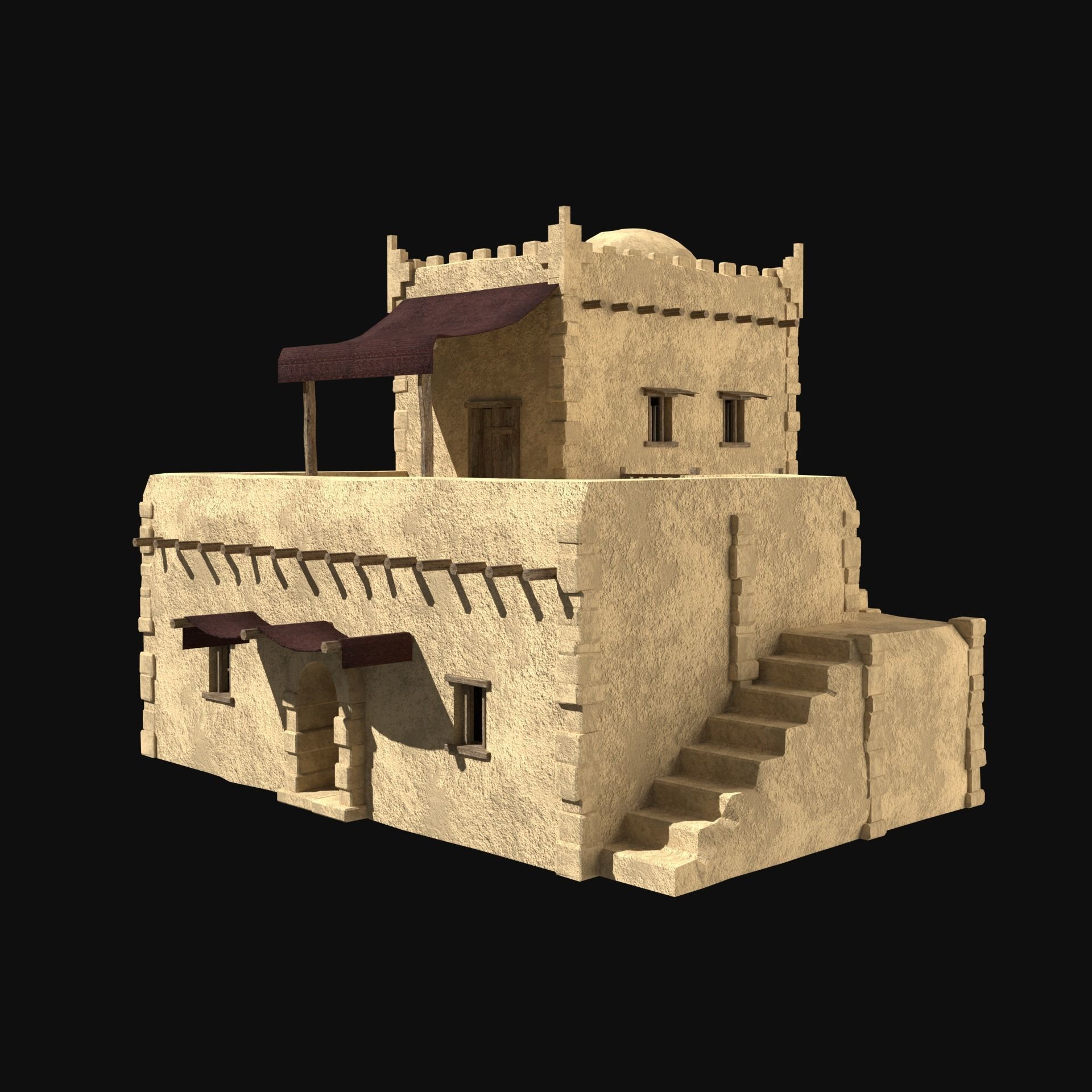 DESERT ARAB ANCIENT EGYPT TURKEY SUMER BABYLON HOUSE COLLECTION Low-poly 3D model_22