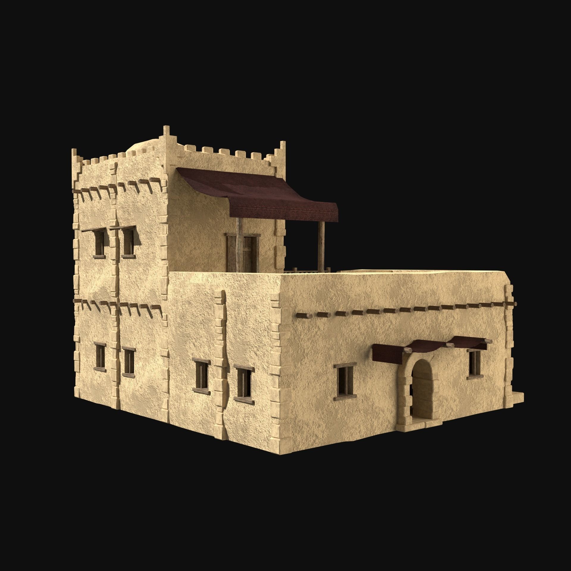 DESERT ARAB ANCIENT EGYPT TURKEY SUMER BABYLON HOUSE COLLECTION Low-poly 3D model_2