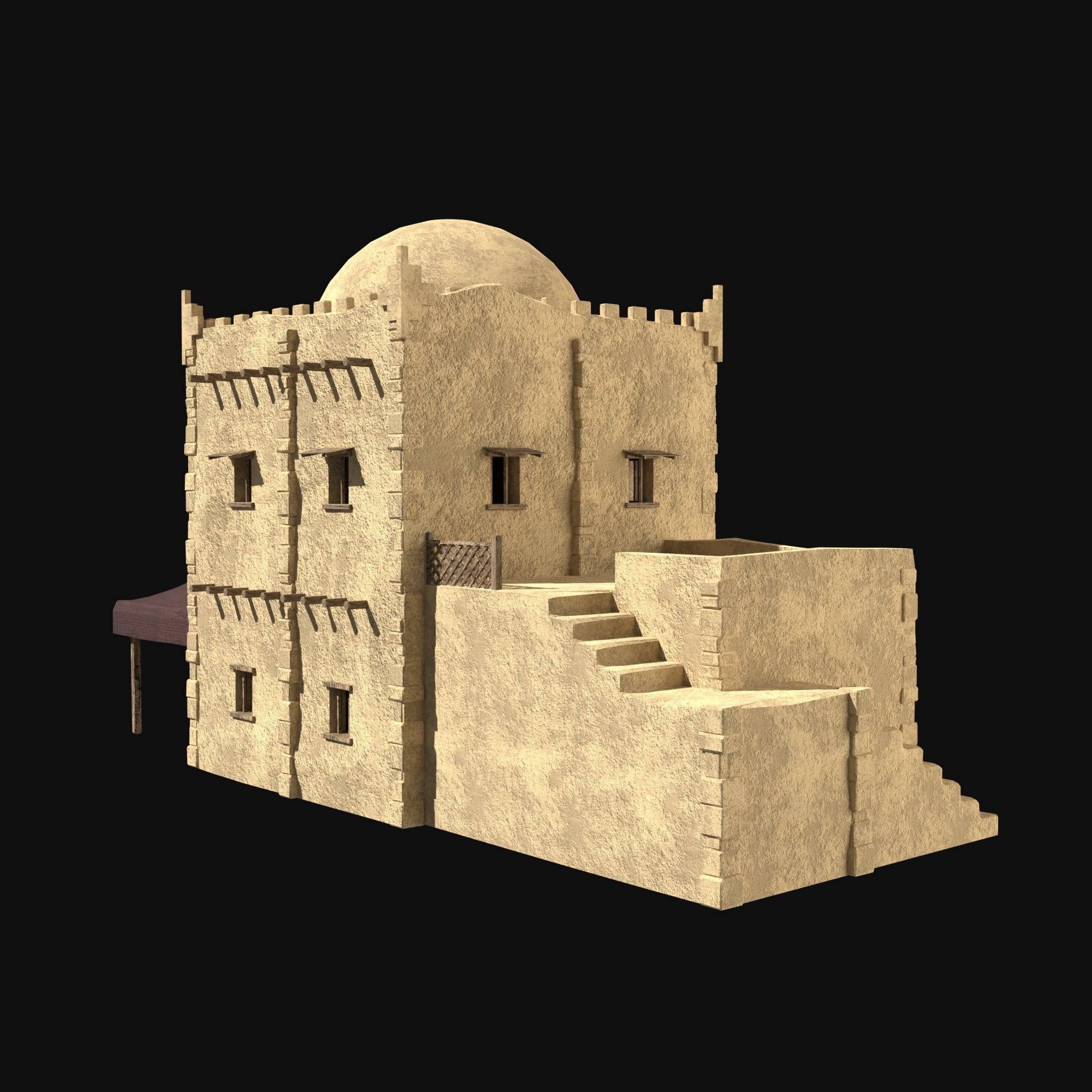 DESERT ARAB ANCIENT EGYPT TURKEY SUMER BABYLON HOUSE COLLECTION Low-poly 3D model_9