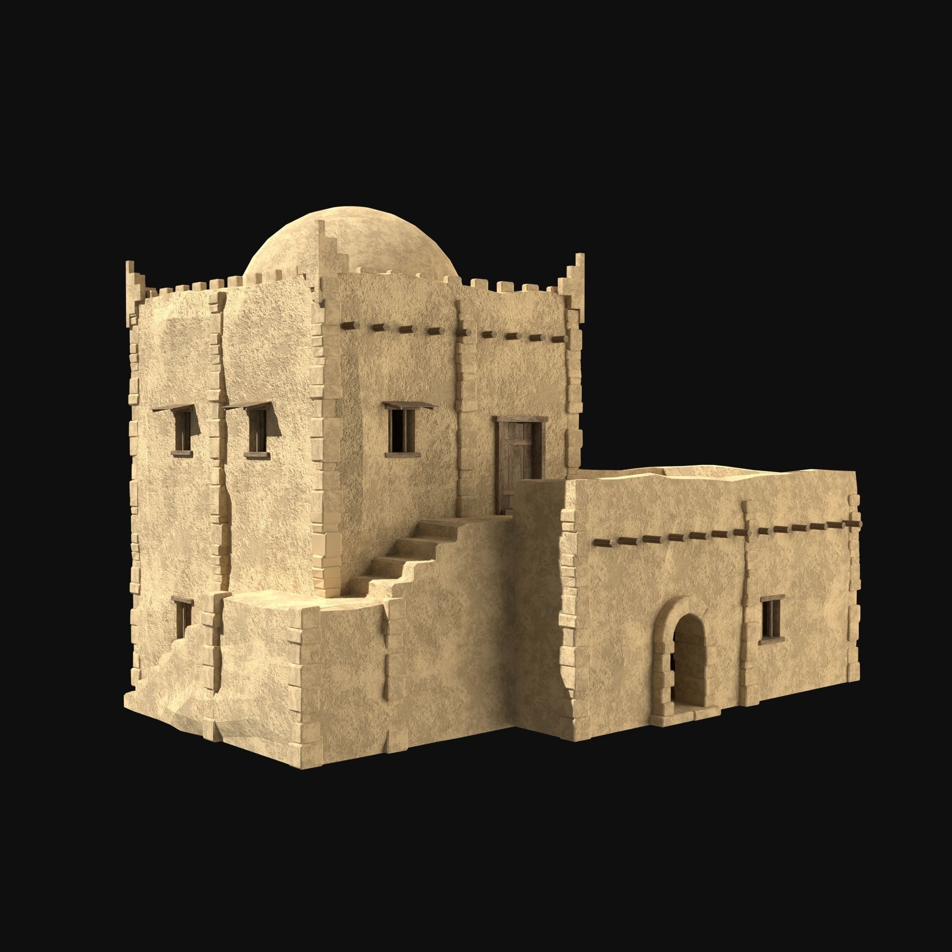 DESERT ARAB ANCIENT EGYPT TURKEY SUMER BABYLON HOUSE COLLECTION Low-poly 3D model_5