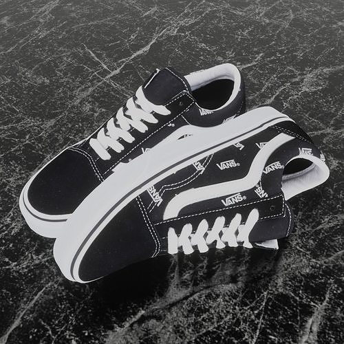 VANS 3D SHOES - BLACK 2 Low-poly 3D model