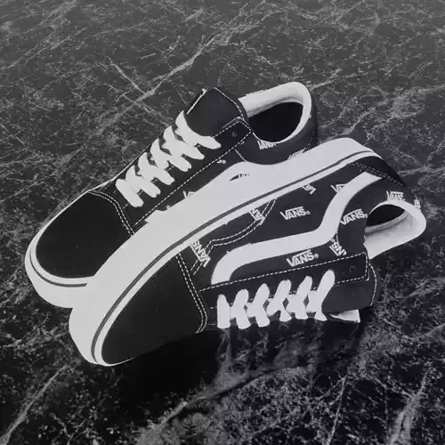 VANS 3D SHOES - BLACK 2 Low-poly 3D model
