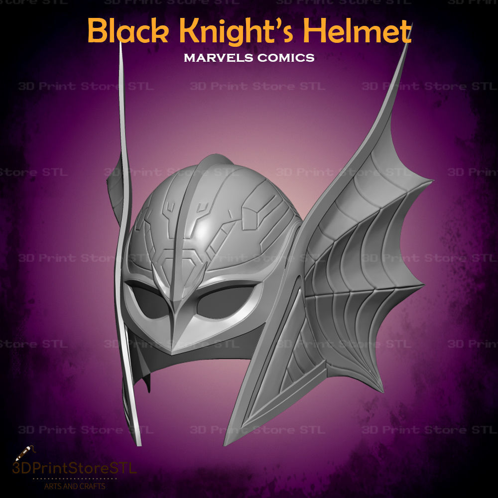 Black Knight Helmet Cosplay Marvel Comics - STL File 3D print model_4