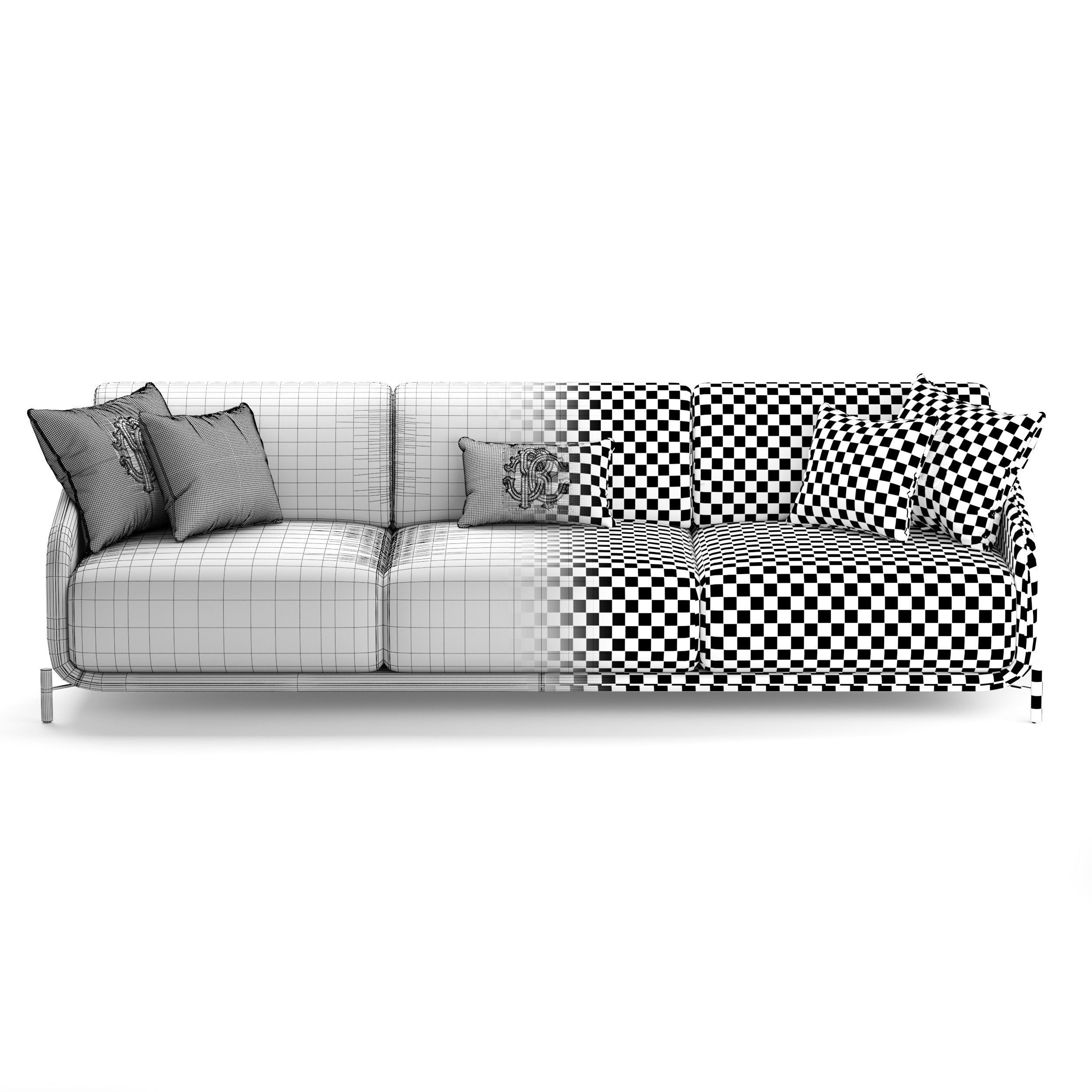 ROBERTO CAVALLI CLIFTON SOFA 3 SEATER 3D model_6
