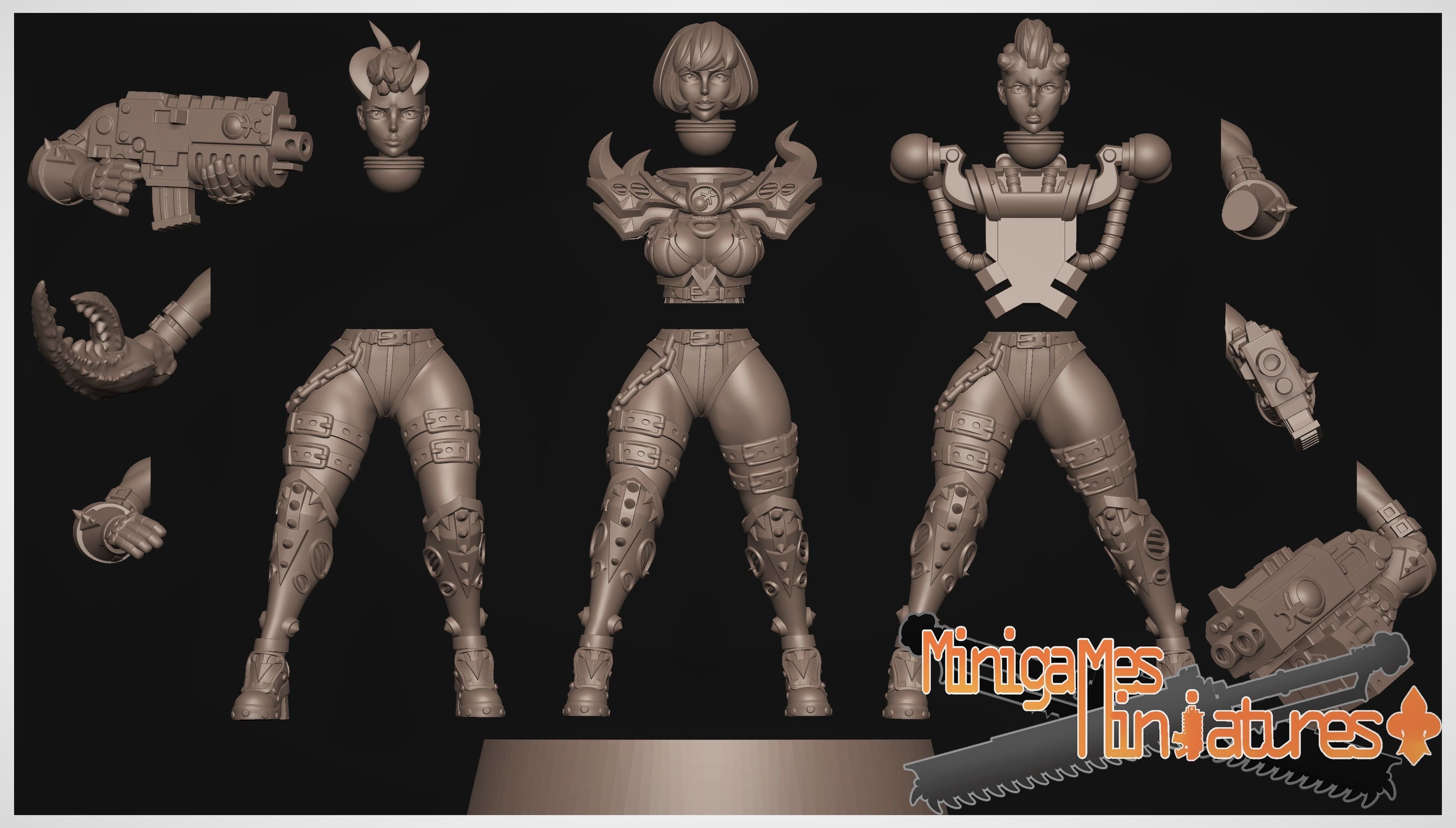 Sisters of corruption anime figurines 3D print model_1