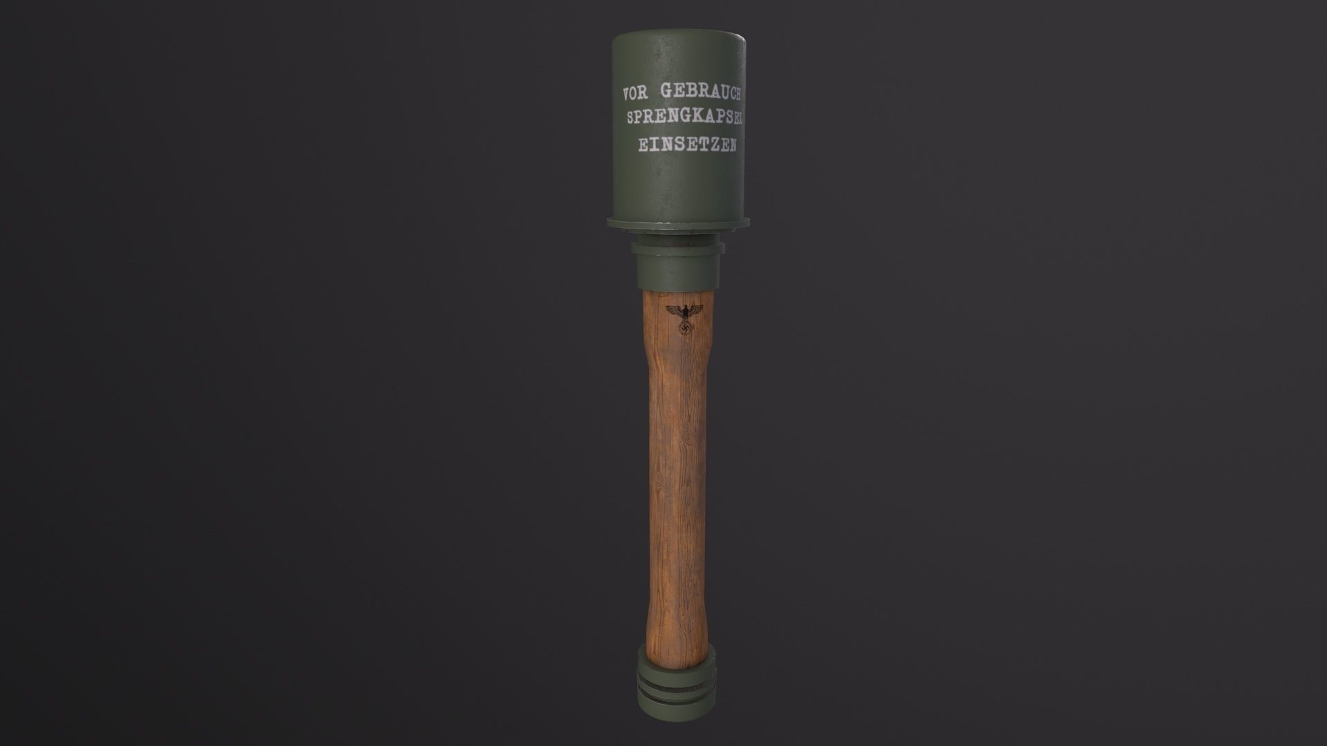 Stielhandgranate 3D Model Low-poly 3D model_3