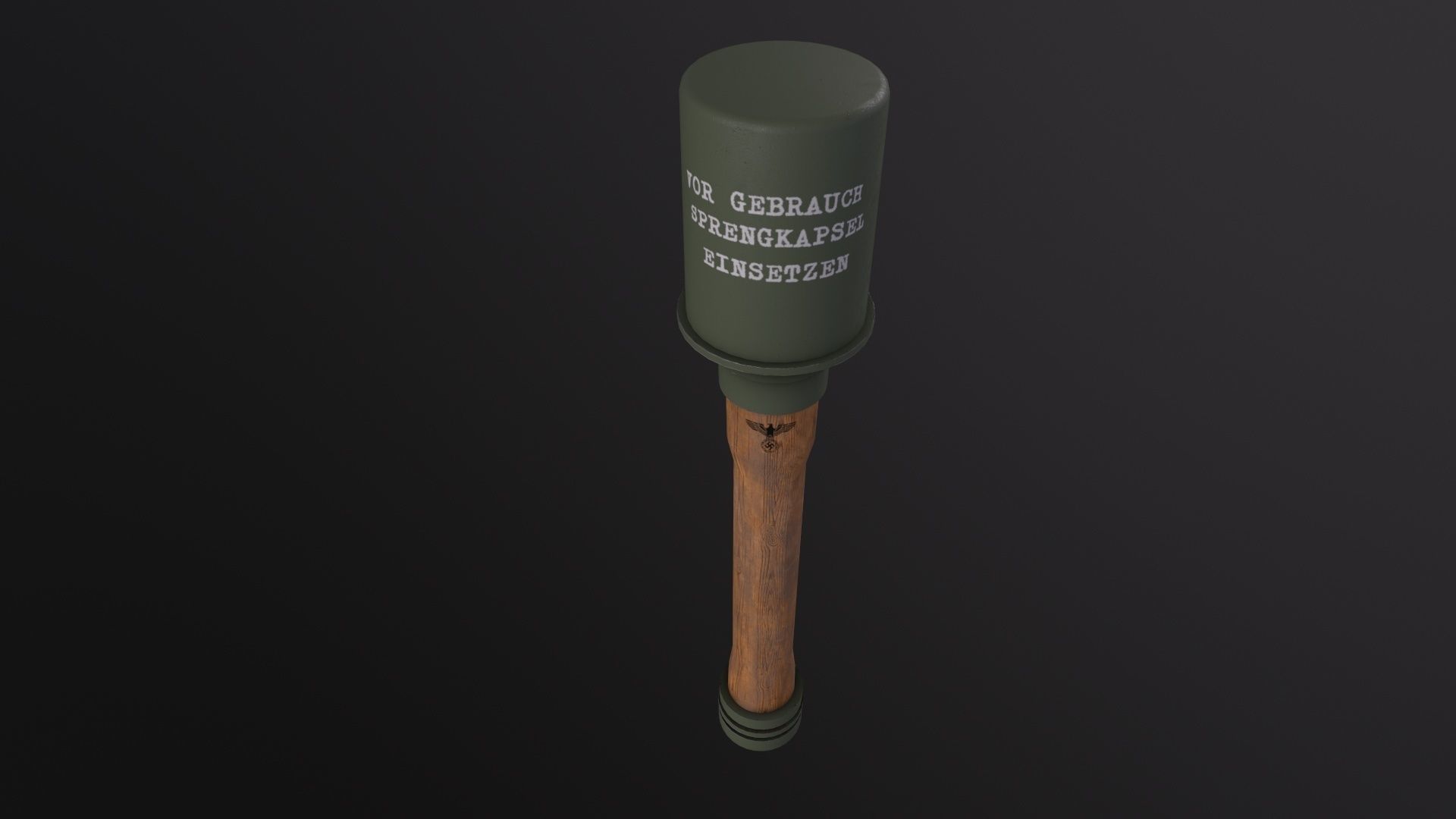 Stielhandgranate 3D Model Low-poly 3D model_5