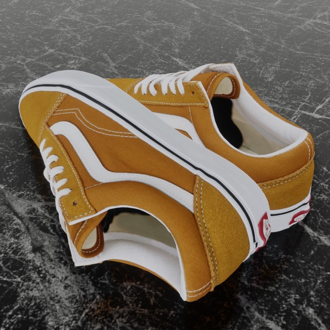 VANS 3D SHOES - CAMEL Low-poly 3D model_7
