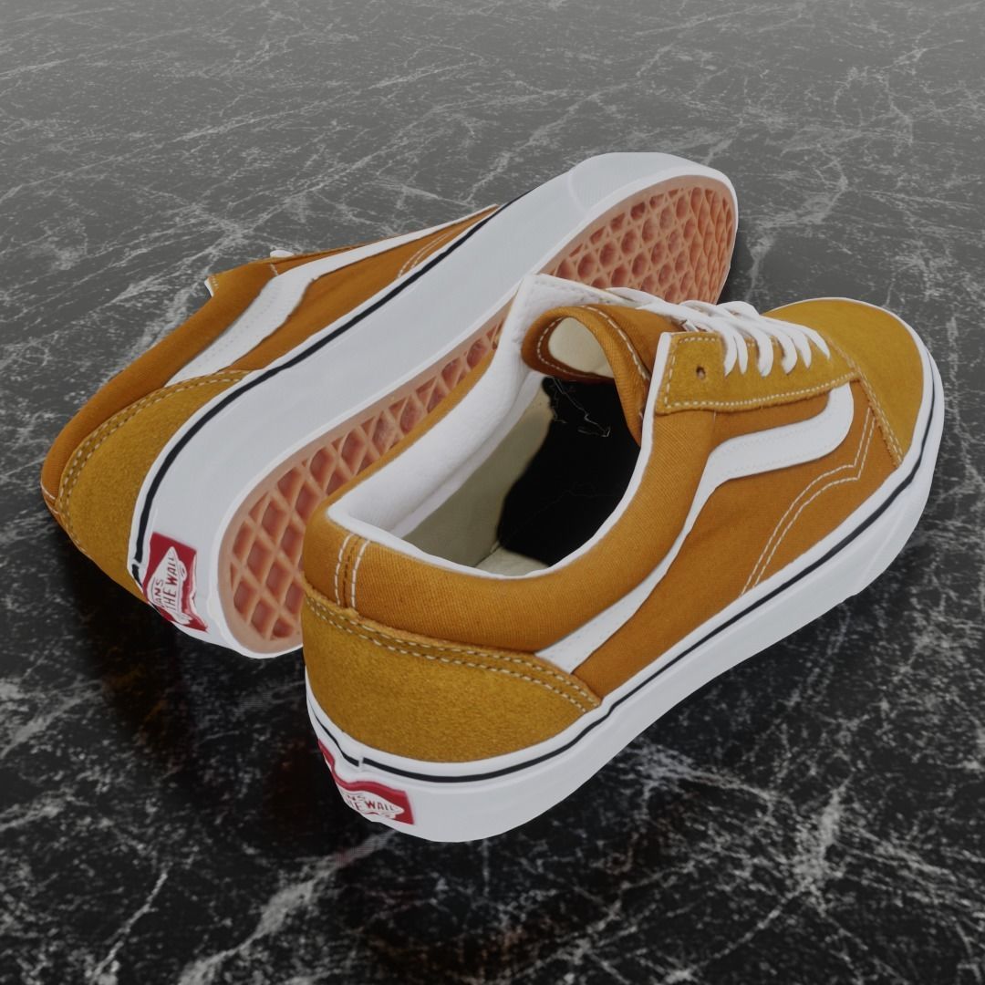 VANS 3D SHOES - CAMEL Low-poly 3D model_2