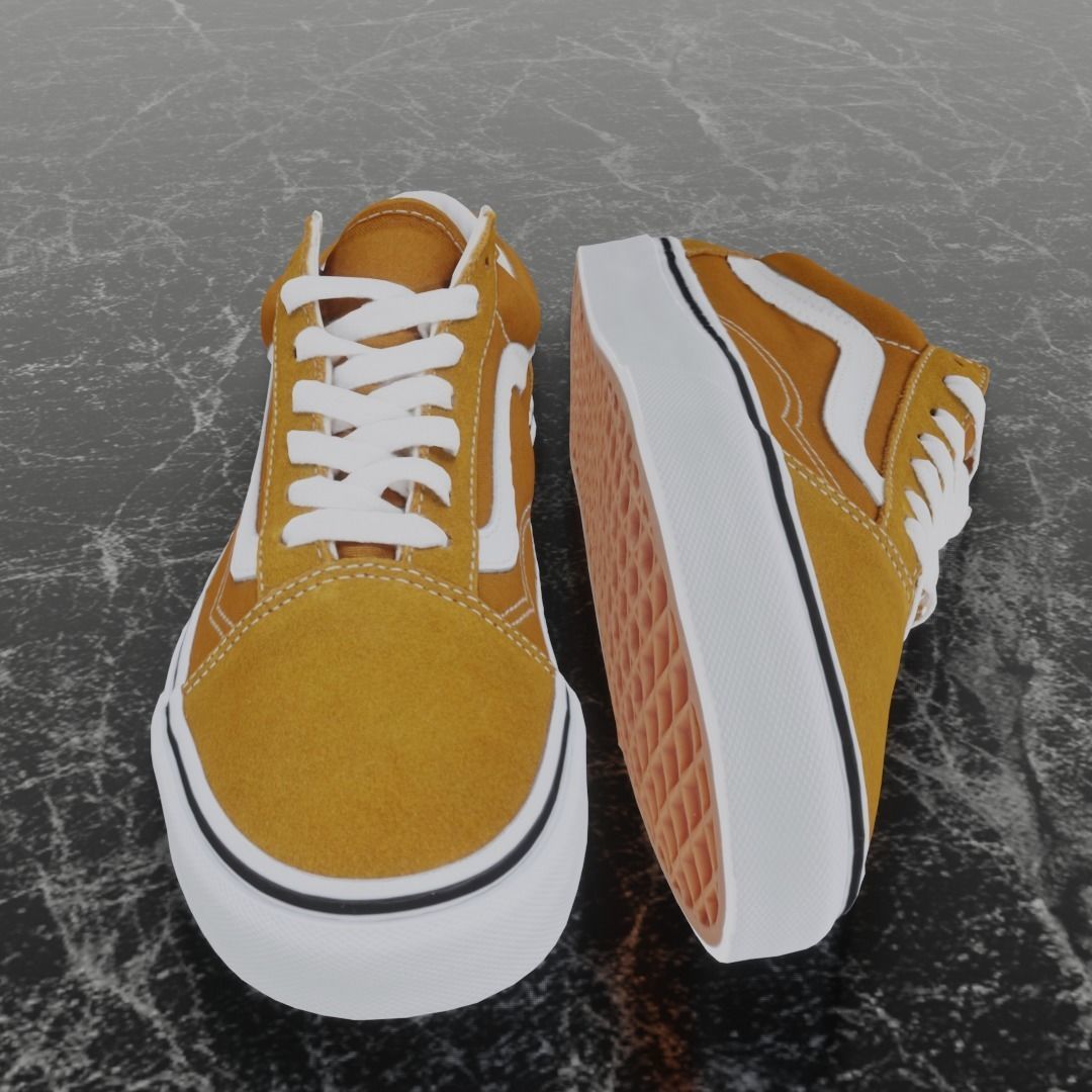 VANS 3D SHOES - CAMEL Low-poly 3D model_3