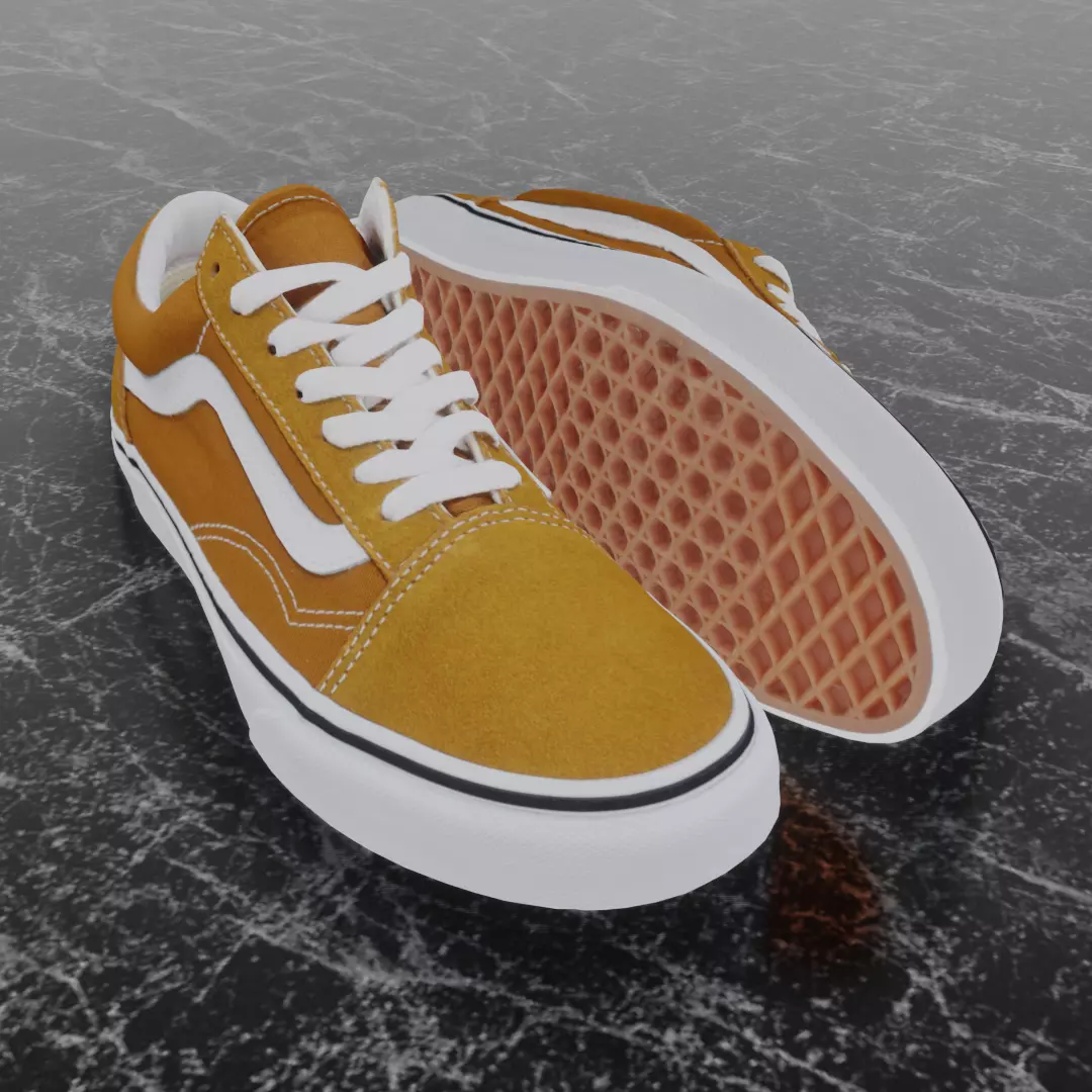 VANS 3D SHOES - CAMEL Low-poly 3D model_0